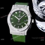 Swiss Quality Hublot Classic Fusion Citizen Watch Iced Out Case Green Version